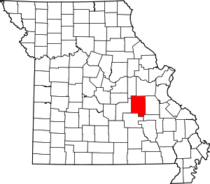Map of Missouri highlighting Crawford County