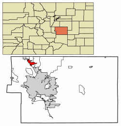 Location of Monument in El Paso County, Colorado.