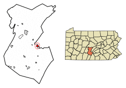 Location of Mount Union in Huntingdon County, Pennsylvania.