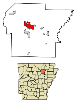 Location of Batesville in Independence County, Arkansas.