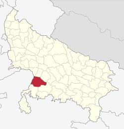 Location of Jalaun district in Uttar Pradesh