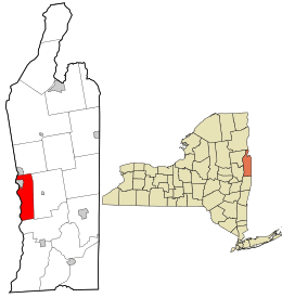 Location in Washington County and the state of New York.
