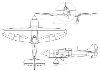 3-view drawing of a Tempest II