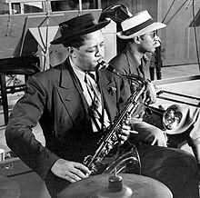 Young in 1944, wearing pork pie hat