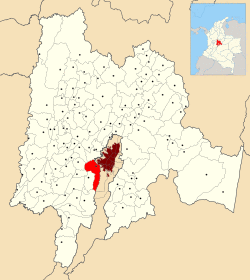 Location of Soacha in Cundinamarca
