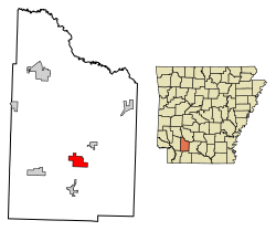 Location of Rosston in Nevada County, Arkansas.