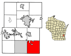 Location of Germantown in Washington County, Wisconsin.