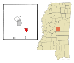 Location of Standing Pine, Mississippi