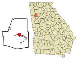 Location in Paulding County and the state of Georgia
