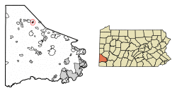 Location of Midway in Washington County, Pennsylvania.
