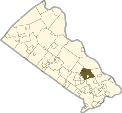 Location of Newtown Township in Bucks County