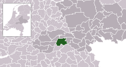 Highlighted position of West Maas en Waal in a municipal map of Gelderland