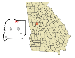 Location in Pike County and the state of Georgia