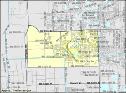 U.S. Census Bureau map showing CDP boundaries