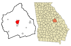 Location in Washington County and the state of Georgia