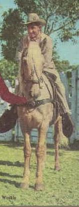 Dawson astride Flash at his ranch, Terrey Hills, August 1962