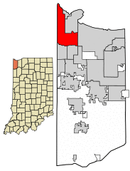 Location of Hammond in Lake County, Indiana.