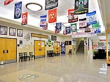 Justin F. Kimball High School lobby.jpg
