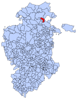 Municipal location of Merindad de Cuesta-Urria in Burgos province