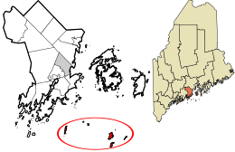 Location in Knox County and the state of Maine.