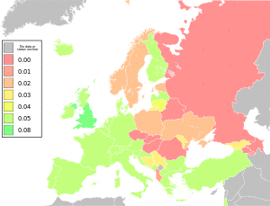 Map of Europe with BAC levels