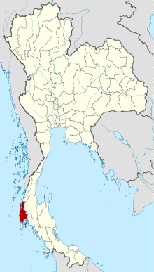 Map of Thailand highlighting Phang Nga Province