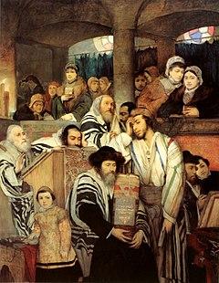 Maurycy Gottlieb - Jews Praying in the Synagogue on Yom Kippur.jpg