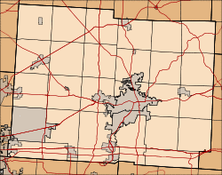 Location of Gratiot in Licking County (highlighted) and Muskingum County