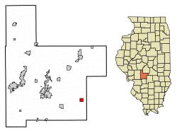 Location of Fillmore in Montgomery County, Illinois.