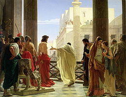 A depiction of Jesus' public trial