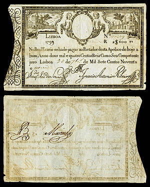 Imperial Treasury, 2,400 réis, 1798–99 issue.