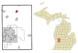 Location of Cedar Springs, Michigan