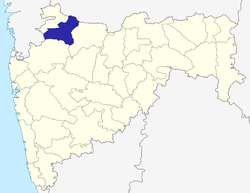 Location of Dhule district in Maharashtra