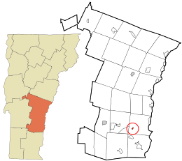 Location in Windsor County and the state of Vermont.