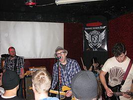 The Ataris in 2012. Left to right: bassist Bryan Nelson, singer/guitarist Kris Roe, drummer Rob Felicetti, and guitarist Thomas Holst.