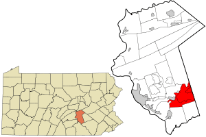 Location in Dauphin County and state of Pennsylvania.