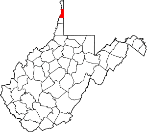 Map of West Virginia highlighting Brooke County