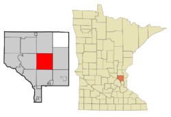 Location of the city of Ham Lake within Anoka County, Minnesota