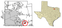 Location of Lavon in Collin County, Texas