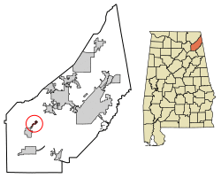 Location of Lakeview in DeKalb County, Alabama.