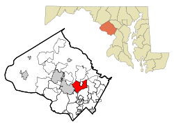 Location of Aspen Hill, Maryland