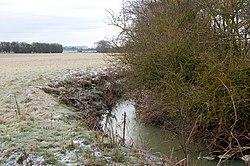 Rains Brook near Wolscott Bridge, Dunchurch - geograph.org.uk - 1691458.jpg