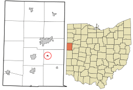 Location in Mercer County and the state of Ohio.