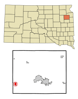 Location in Codington County and the state of South Dakota