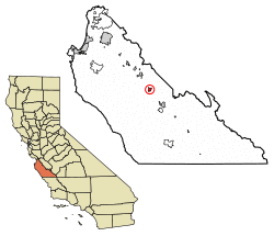 Location of Greenfield in Monterey County, California.