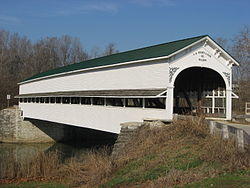 The Westport Covered Bridge spans Sand Creek in the township