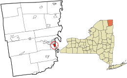 Location in Clinton County and the state of New York.