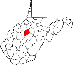 Map of West Virginia highlighting Gilmer County