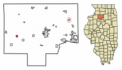 Location of Sheffield in Bureau County, Illinois.
