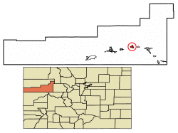 Location of New Castle in Garfield County, Colorado.